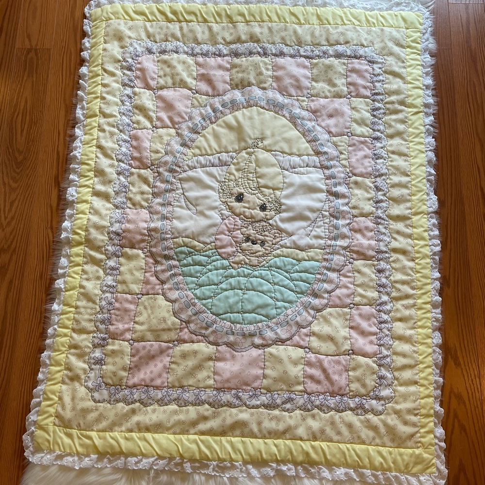 VTG Precious Moments Baby Quilt - Blanket - Lovey